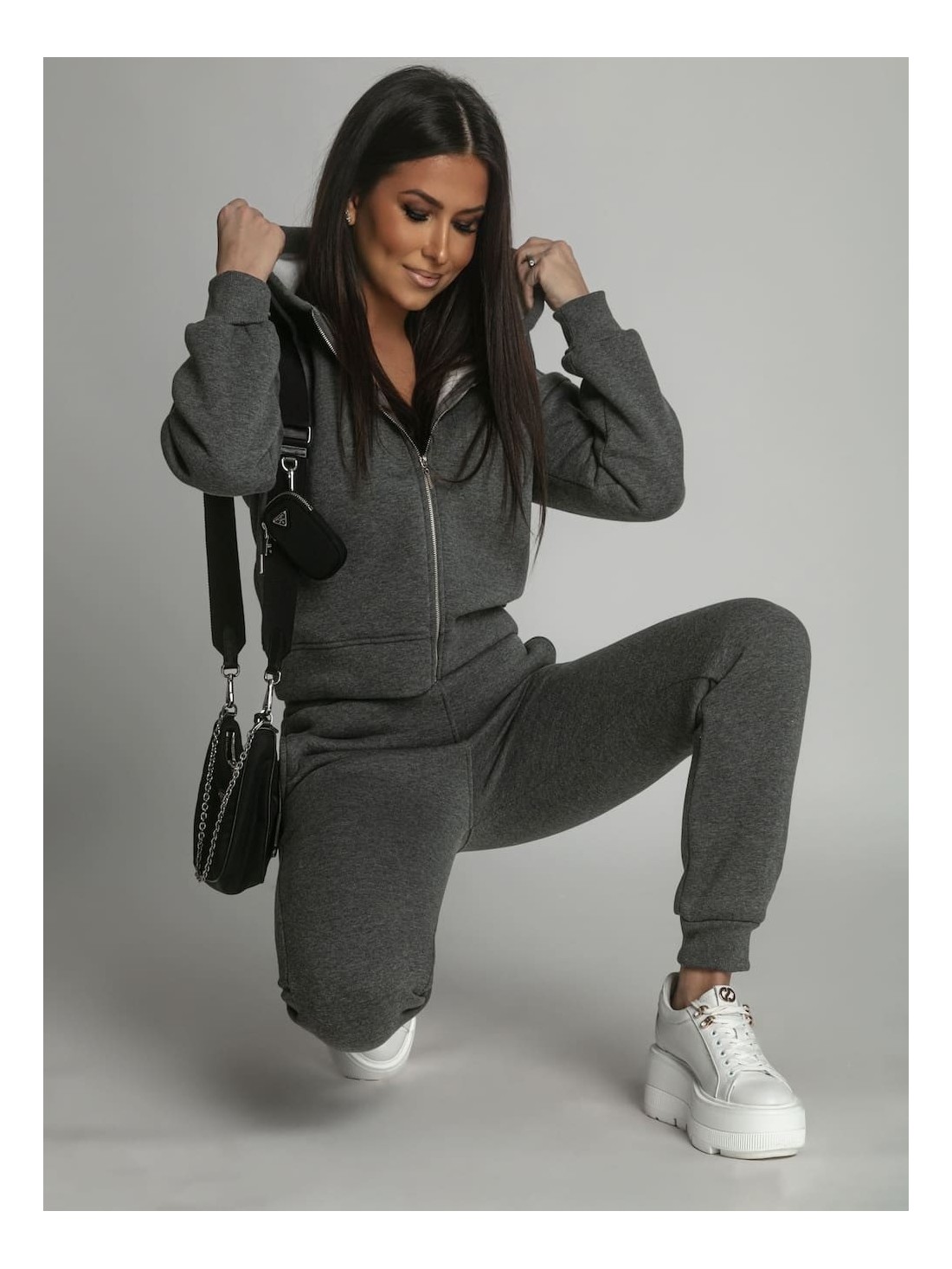 Women\'s insulated graphite tracksuit set FI761 - Online store - Boutique